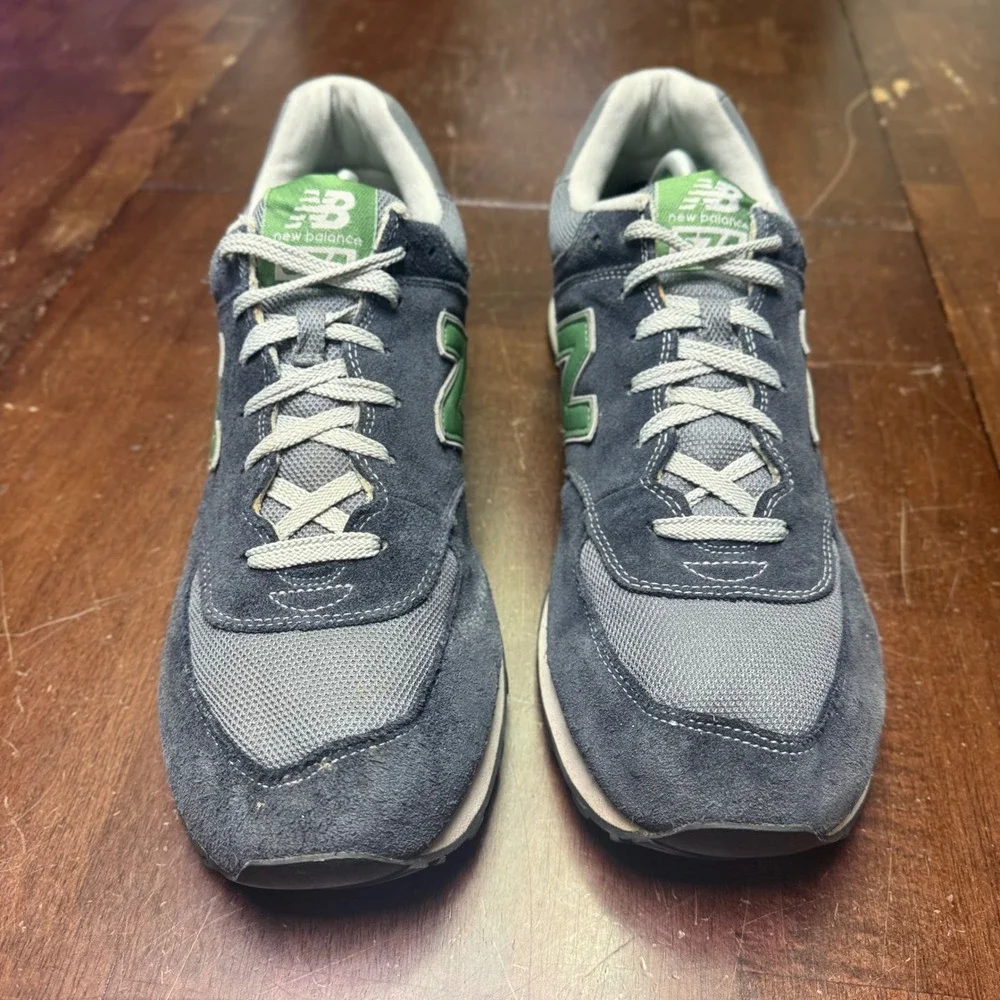New Balance 574 Classic Sneakers Mens 13 Navy Blue Green Shoes ML574NKG Suede